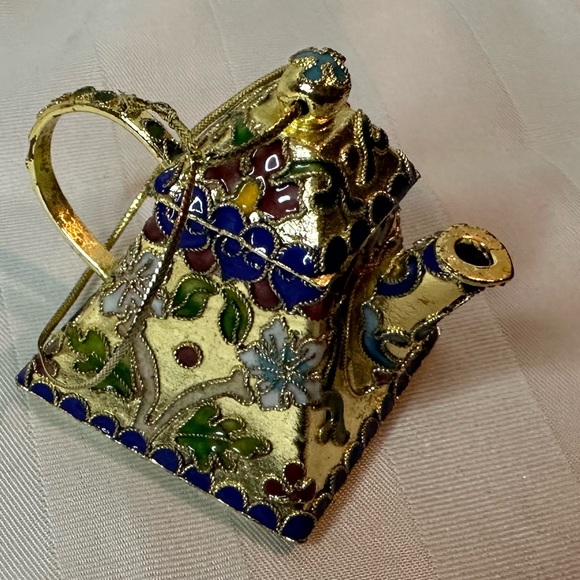 Miniature Cloisonné Teapot Ornament - Picture 5 of 8